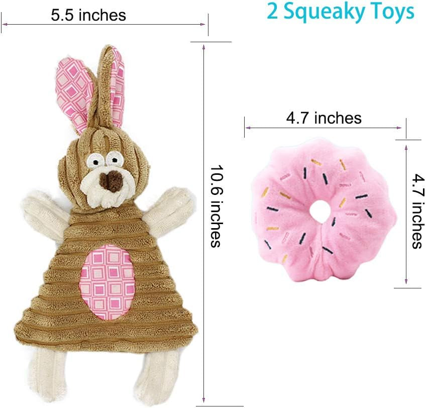 Deluxe 5-Piece Plush Pink Puppy Teething Toys – Crinkle, Squeaky & Chew Set for Small Dogs, Soft & Safe for Teething Pups